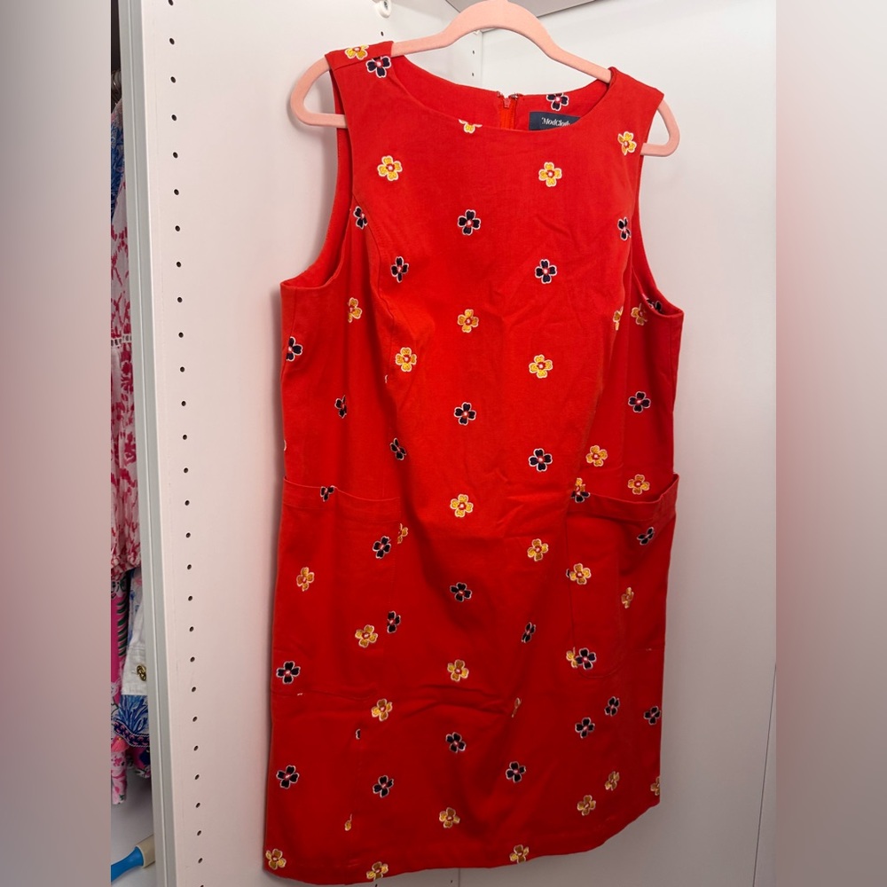 Modcloth Red and Gold Sheath Mini Dress